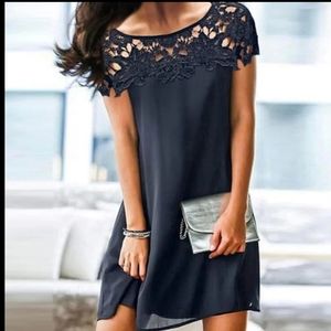 NWT LBD ladies LBD with lace sleeves black